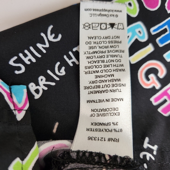 koi basics scrub top sz xl black stars pockets shine bright nursing animal care - Picture 6 of 8